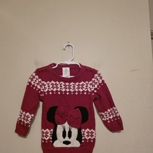 Disney Baby Minnie Mouse red  pullover sweater size 12-18 months